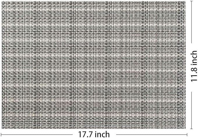 AHHFSMEI Placemats for Dining Table Set of 8 Woven Vinyl Plastic Place Mats Non-Slip Heat Insulation Stain Resistant Table Mats Washable Easy Clean Placemats (Linen gey 8)