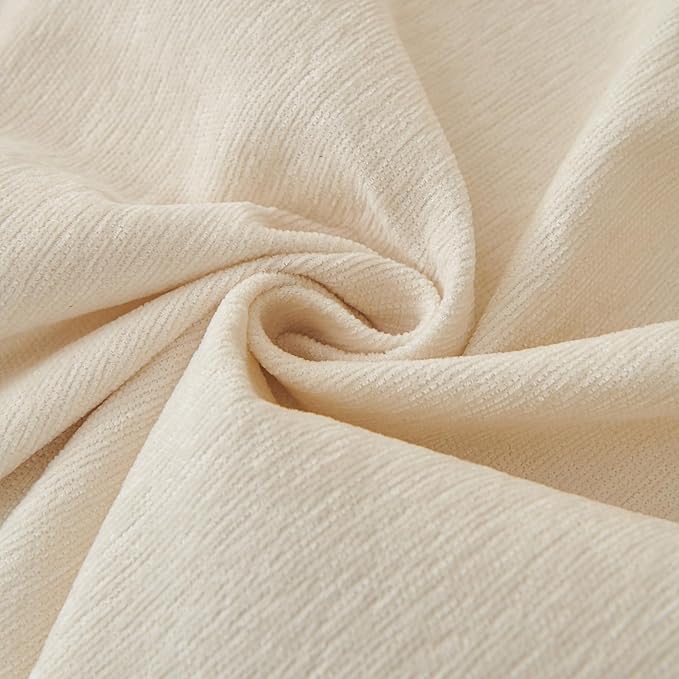 DREAMINGO Sofa Covers Washable Thick Chenille Couch Cover for 3 Cushion Couch Sofa Multi-Use Couch Cover Blanket Modern Pet Furniture Protector Sectional Couch Slipcover 71"x150", Beige White