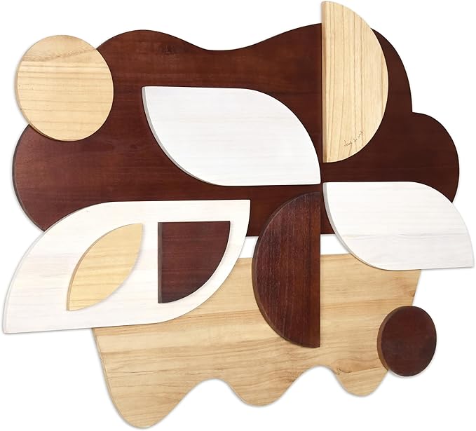 Empire Art Direct "Sands Serenade I Handmade Dimensional Solid Paulownia Wood Abstracts Wall Art, Ready to Hang, Living Room, Bedroom & Office, 40" x 30"x 1.42"