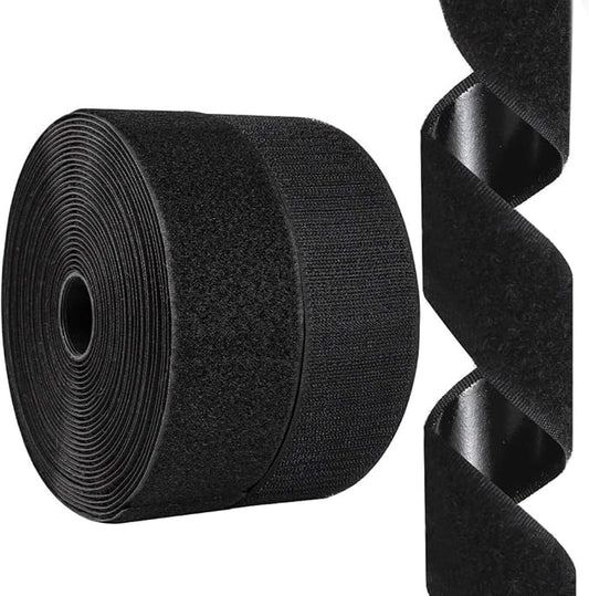 2 Inch x 26 Feet Hook and Loop Tape Sticky Back Fastener Roll, Nylon Self Adhesive Heavy Duty Strips Fastener for Home Office School Car and Crafting Organization