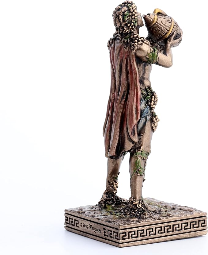 Veronese Design 3 3/8 Dionysus Greek God of Wine Resin Miniature Figurine Hand Painted Bronze Finish