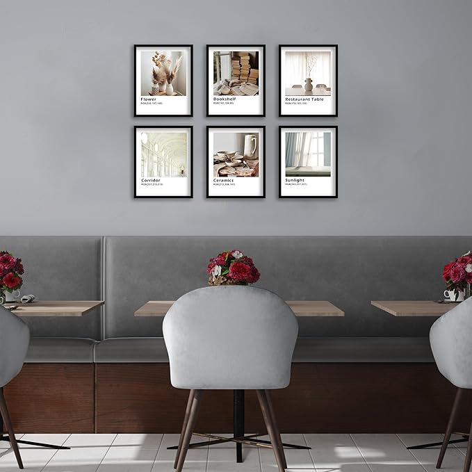Luodroduo Fashion Wall Art Prints Set of 6 Modern Nordic Aesthetic Minimalist Wall Decor Comfortable Beige Canvas Poster for Corridor Living Room Bedroom Decoration (B, 8"x10" UNFRAMED)