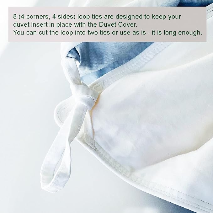 THE COTTON & SILK®️ 100% Luxury Long-Staple Cotton Duvet Cover Set - Soft & Breathable - Include 1 Duvet Cover with Corner Ties & Hidden Zipper, 2 Pillow Shams - White, King/California King Size