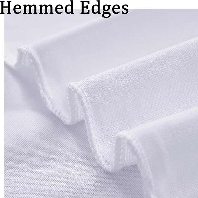 NSSONBEN 10x10 ft Wrinkle Free White Backdrop Curtains for Parties, Polyester Photo Backdrop Drapes 2 Panels 5x10ft for Wedding Birthday Party Photography Background Indoor Outdoor