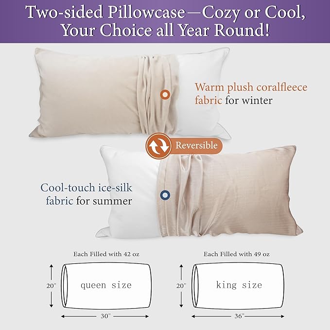 SANSWAN Goose Down Feather Blend Pillows Queen Set 2, 650 Fill Power 100% Cotton Shell, Hotel Quality Hypoallergenic Medium Firm, Machine Washable for Back/Stomach/Side Sleepers