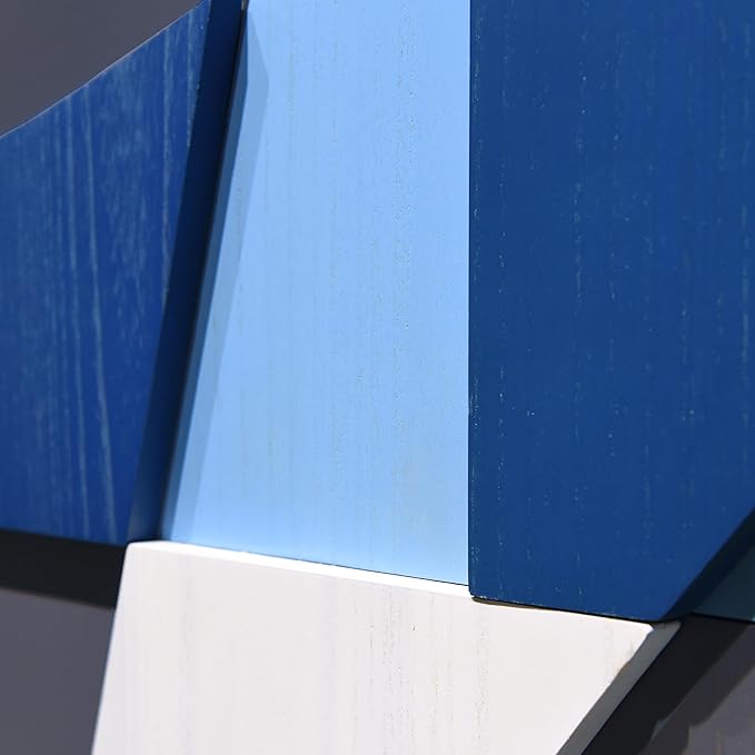 Empire Art Direct "Whispers of Blues I Hand Made & Hand Finished Solid Wood Abstracts, Ready to Hang, Living Room, Bedroom & Office, 36" x 24"x 1.42"