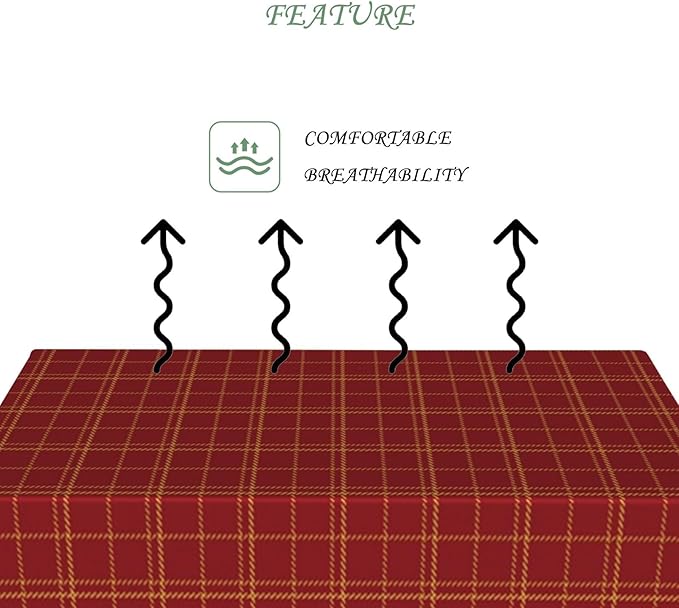 60x102 Inch Christmas Plaid Rectangle Tablecloth Vintage Tartan Dark Red Table Cloth Washable Durable Table Cover for Kitchen Dining Banquet Ugly Christmas Sweater Party Decor