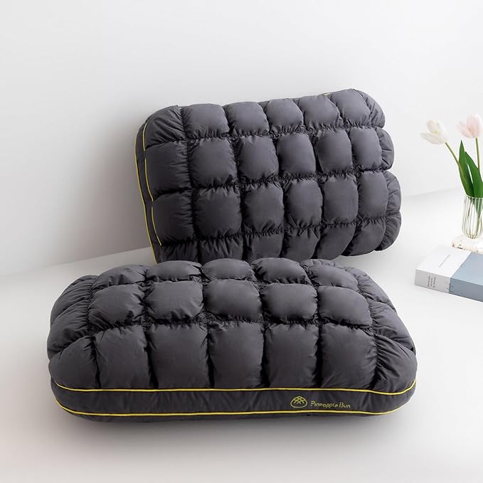 YOUR MOON Fluffy Support Bed Pillow King Size Set of 2, Super Soft Premium Down-Alternative Filling for Sleeping, Luxury Hotel Quality Bed Pillows for Side Sleeper (Gray)