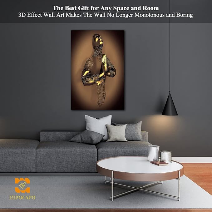 3D Metal Effect Wall Art - 3D Metal Effect Wall Art Merged Hands for Modern Wall Art, Large Wall Art for Bedroom Dercorations Framed 24”x36”x1Pcs