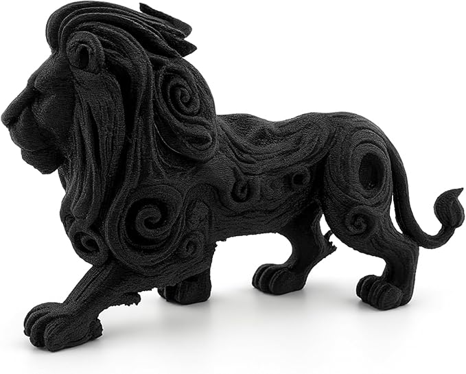 TwistedForge Crafted Rustic Wood Carved Look Lion – Wildlife Figurine, Courage & Strength Symbol, Home Décor Accent – USA Made with Recycled PETG