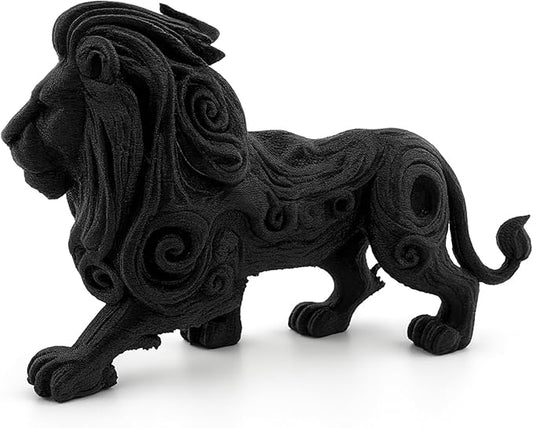 TwistedForge Crafted Rustic Wood Carved Look Lion – Wildlife Figurine, Courage & Strength Symbol, Home Décor Accent – USA Made with Recycled PETG