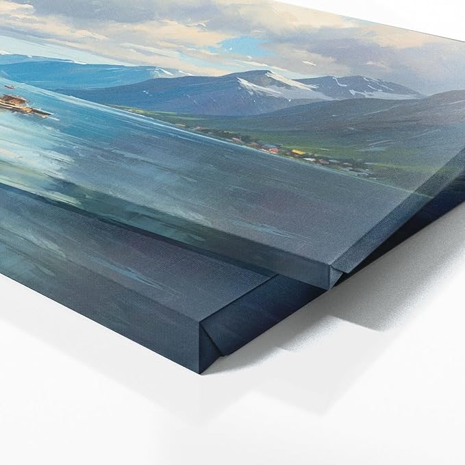 Sense Canvas Scandinavian Summer Fjord Bliss 41 Canvas Art - Home Decor Wall Art Print Poster Painting Small 20x8 / 1.5"