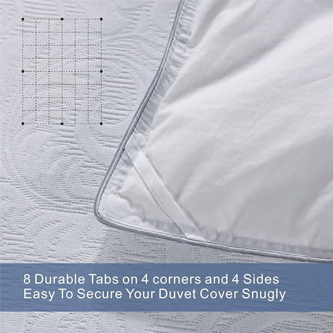 MAPLE DOWN Super King Plus Size Comforter Duvet Insert-Down Alternative Comforter Quilted with Corner Tabs-Lightweight Fluffy Breathable Machine Washable (White, 128“x120“)