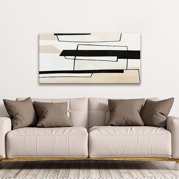 TAIJXAGSG Abstract Wall Art Painting Print Artwork Canvas Art Wall Decor 20x40 Inch Home Wall Decorations Black And White Wall Art Picture For Bedroom Bathroom Office