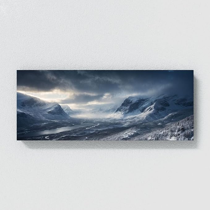 Sense Canvas Scandinavian Rugged Majesty 66 Canvas Art - Home Decor Wall Art Print Poster Painting Large 40x16 / 0.75"