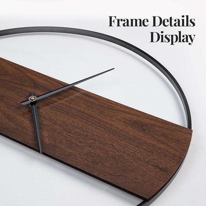 Wall Clock Decorative Modern Minimalist Wall Clocks for Living Room Decor, 16 Inch Silent Non Ticking Battery Operated Rustic Big Clock with Walnut Dial for Bedroom, Kitchen, Farmhouse, Office