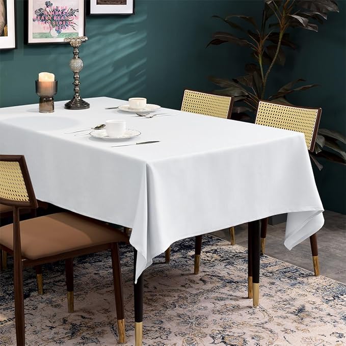 BALCONY & FALCON Table Cloth for 6 Foot Rectangle Tables – Waterproof, Wrinkle-Free Farmhouse Tablecloth for Dining, Kitchen, Wedding, Baby Shower & Holiday Gatherings (Owl Gray, 57" x 118")