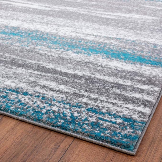 LUXE WEAVERS Modern Abstract Turquoise 9x12 Area Rug