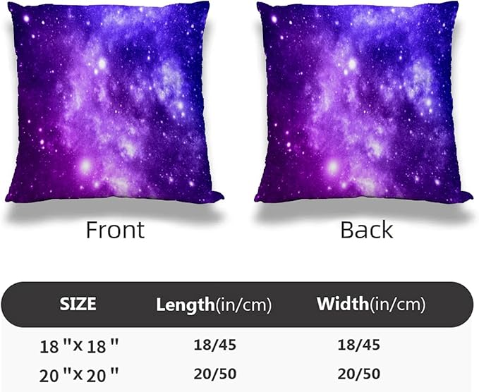 Galaxy Star Pillow Covers 20x20 Inch Set of 2 Space Nebula Throw Pillow Cover Starry Sky Stars Square Pillowcase Cushion Cases for Home Couch Bed Sofa