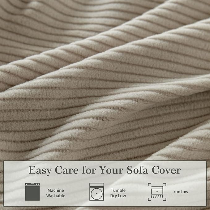 Sectional Couch Covers, Wear Resistant Stretch Sofa Covers Washable Soft Couch Cushion Covers Anti Slip Furniture Protector Sofa Slipcovers for Pets (1 Piece Oversized Sofa Cushion, Light Brown)