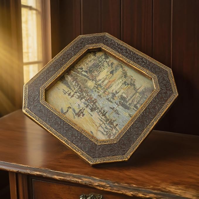 4x4 Small Vintage Picture Frame in Antique Bronze Gold - Square Gothic Ornate Photo Frame with Glass Front for Wall/Tabletop, Victorian Gallery Wall Decor,Photo Display，Gift Ideas