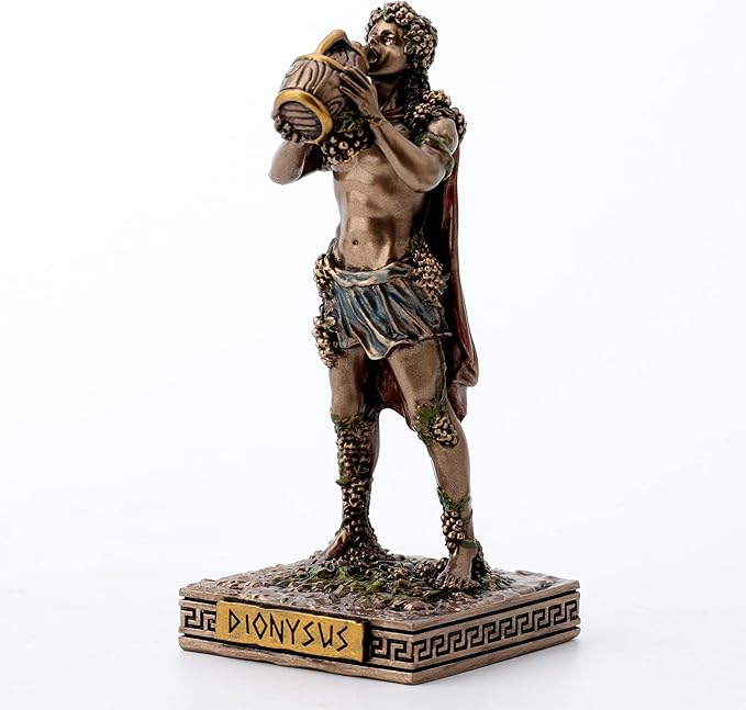 Veronese Design 3 3/8 Dionysus Greek God of Wine Resin Miniature Figurine Hand Painted Bronze Finish