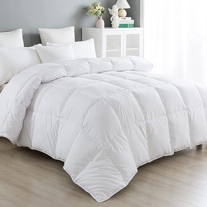 Cozynight Down Alternative Comforter Oversize King Comforters Duvet Insert with Corner Tabs-Breathable-Box Stitched Reversible Comforter (White, 116"x98")