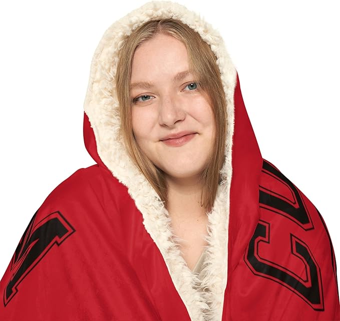 Personalized Baseball Hooded Blanket Game Day Custom Hooded Fleece Blanket with Name Softball Wearable Blanket University Team Blanket Gift for Sports Fans Kids Adult Graduation Christmas