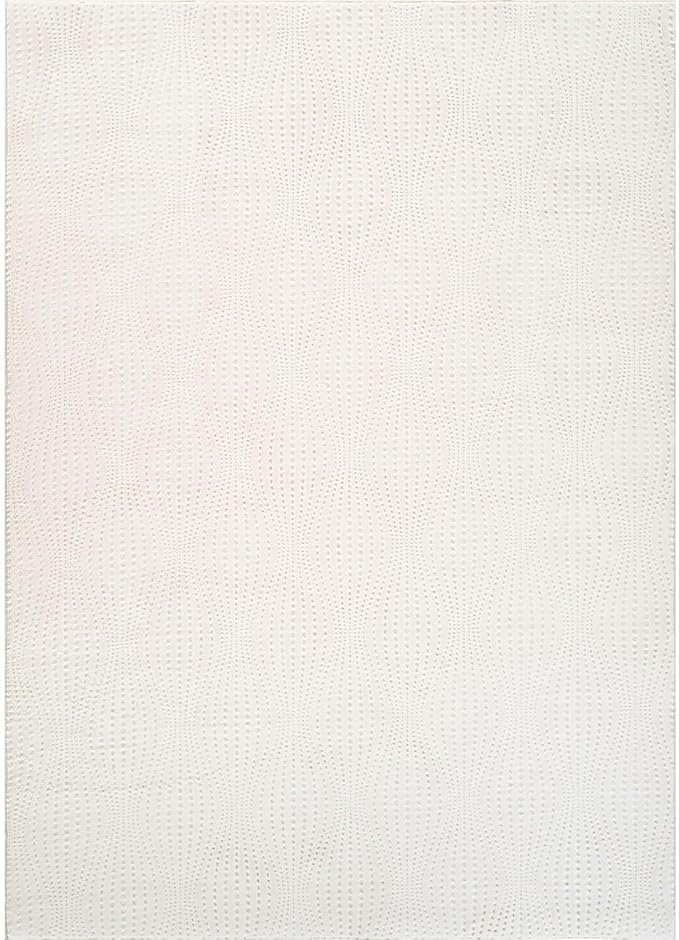 Modern White Non Slip Rug Solid 4x6 Non Skid Soft Rubber Back Area Rugs for Living Room Kitchen Bedroom Bathroom Dining Room Easy Cleaning Stain Resistant Non Shedding Carpet 4 x 6