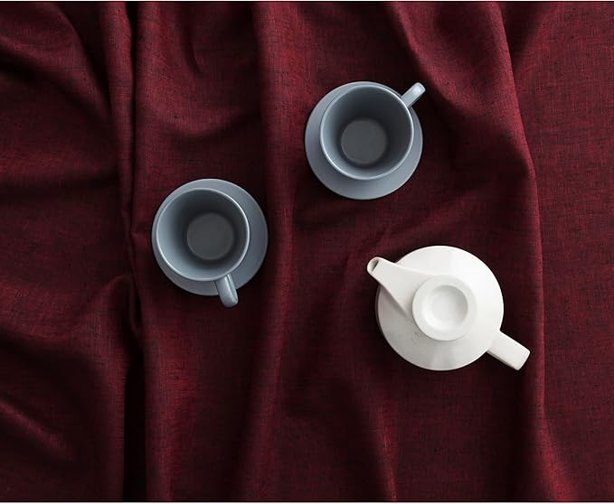 Solino Home Linen Red Garnet Tablecloth 60 x 144 Inch - Athena, 100% Pure Linen Rectangle Tablecloth - Machine Washable Table Cloth for Fall, Autumn, Thanksgiving, Christmas, Holiday, Winter