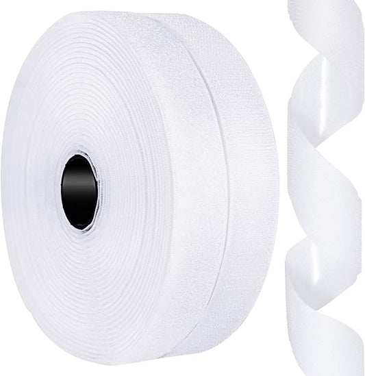 1 Inch x 26 Feet Hook and Loop Tape Sticky Back Fastener Roll, Nylon Self Adhesive Heavy Duty Strips Fastener for Home Office School Car and Crafting Organization
