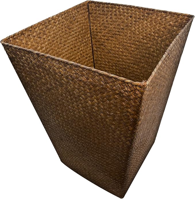 Taper Seagrass Planter - 20-Inch Tall Large Tree Planter - Handwoven Natural Square Basket for Indoor & Outdoor Plants - Stylish Decorative Flower Pot for Patio, Garden, and Home