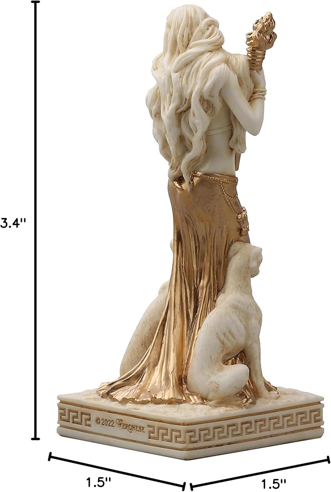 Veronese Design 3 5/8 Inch Greek Goddess Hecate Resin Hand Painted White Gold Miniature Figurine