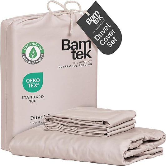 Duvet Cover Set - 100% Viscose Derived from Bamboo Duvet Cover Queen Size, 3 PC Luxury Cooling Duvet Cover for Hot Sleepers, Silky Buttery Soft Comforter Cover & 2 PC Queen Pillowcases, Blush