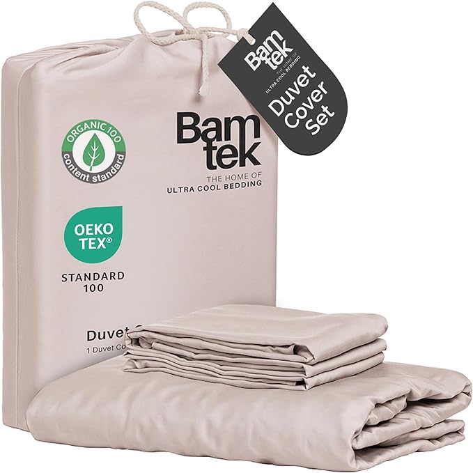 Duvet Cover Set - 100% Viscose Derived from Bamboo Duvet Cover King Size, 3 PC Luxury Cooling Duvet Cover for Hot Sleepers, Buttery Soft Comforter Cover & 2 PC King Pillowcases, Blush