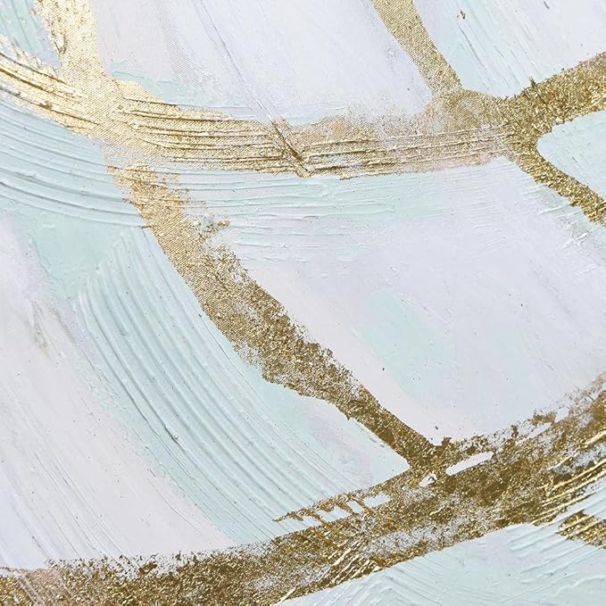 Empire Art Direct Abstract Wall Art Textured Hand Painted Canvas by Martin Edwards, Unframed, 40" x 30", Golden Streaks