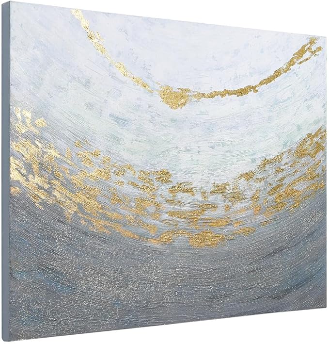 Empire Art Direct Abstract Wall Art Textured Hand Painted Canvas by Martin Edwards, Unframed, 40" x 30", Golden Tundra