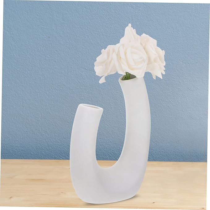 Zerodeko Modern Ceramic Flower Vase Chic Solid Color Pot for Home Decor Minimalist Style for Cactus Floral Arrangements for Office and Living Spaces