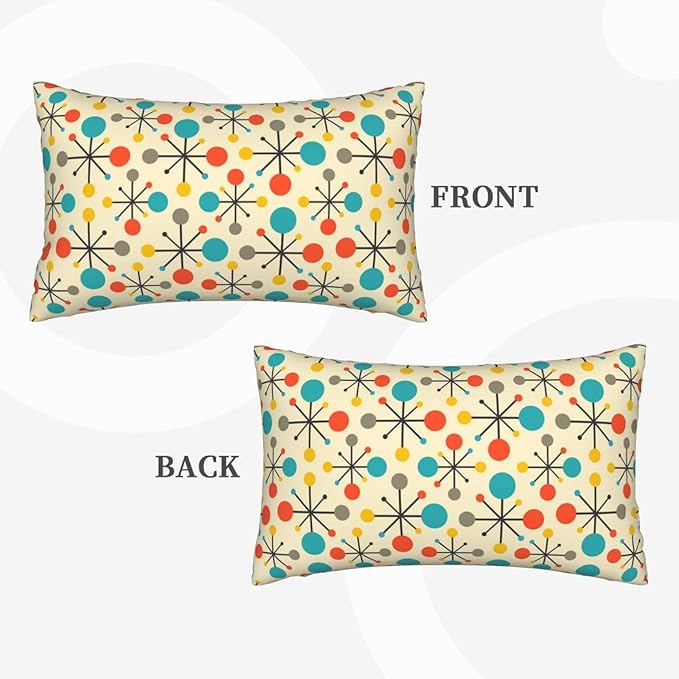 Retro Mid Century Lumbar Pillow Covers 12x20 Inch Set of 2 Yellow Vintage Throw Pillow Cover Modern Retro Pattern Pillowcase Cushion Cases for Home Couch Bed Sofa