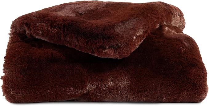 Cozy Earth Cuddle Blanket - Faux Fur Ultra-Soft Luxury Throw Blanket - Thick & Cozy Oversized Design for Lounging or Sharing - Machine Washable - Throw 60" x 50" Burgundy