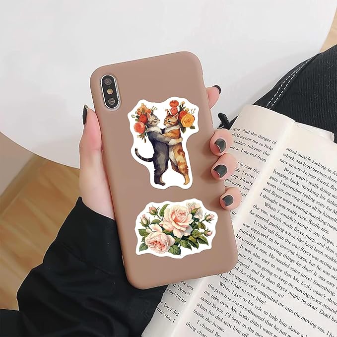 Yoksas 50Pcs Vintage Victorian Stickers - Waterproof Vinyl Old Antique Art Stickers for Laptops,Water Bottles,Scrapbooking,Journals