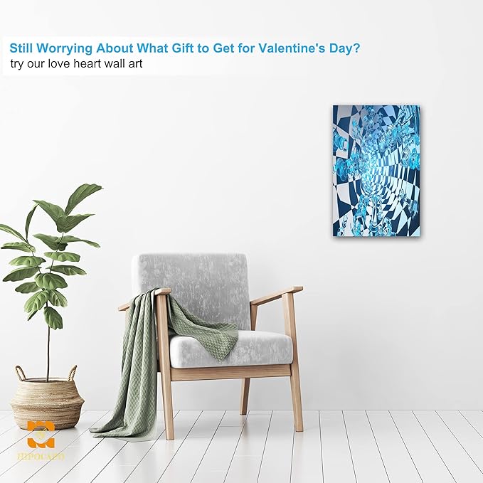 3D Effect Wall Art - 3D Metal Art Wall, Modern Abstract Tunnel Painting Picture Poster Prints for Bathroom, Framed Large Wall Art Pictures for bedroom wall decor 12”x18”x1Pcs