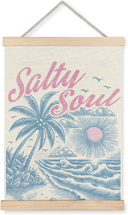 ignytiger Trendy Summer Sunshine Beach Wall Art Poster Framed, Beachy Room Decor Aesthetic, Funny Sarcastic Coastal Beach Canvas Wall Art Prints for Home Bedroom Decor, 12x16 Inches