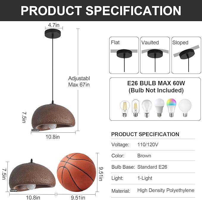 11.8in Wabi Sabi Pendant Lights Kitchen Island Lighting Fixture Ceiling Mount Brown Modern Japanese Lamp Japandi Chandelier for Dining Living Room Hallway Bedroom Restaurant Hanging Lamp