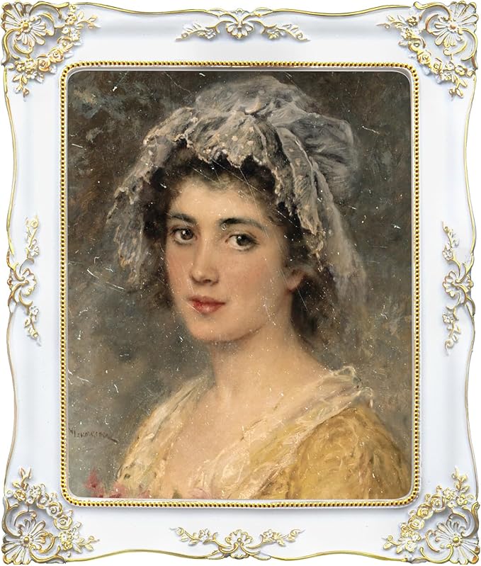 8x10 White Picture Frames Vintage Gothic Picture Frame Antique Victorian Baroque Ornate for Wall or Tabletop Display, Fits 8x10 or 5x7 Photo with Mat
