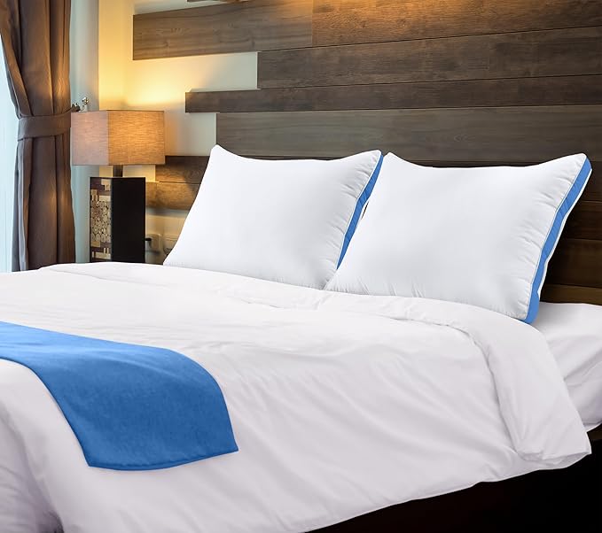 Utopia Bedding Bed Pillows for Sleeping King Size (Blue), Set of 2, Cooling Hotel Quality, Gusseted Pillow for Back, Stomach or Side Sleepers