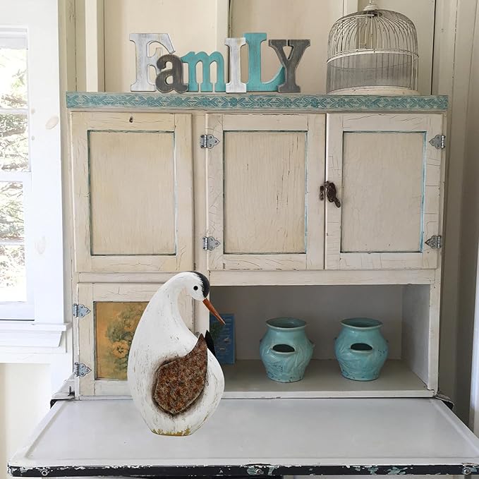 Veclotch Nautical Wood Beach Sea Bird Table Statue Decorative Seabird Figurine Handmade Sculpture Rustic Distressed Farmhosue Nautical Bird Statue Sea Ocean Coastal Home Decoration (S M L)
