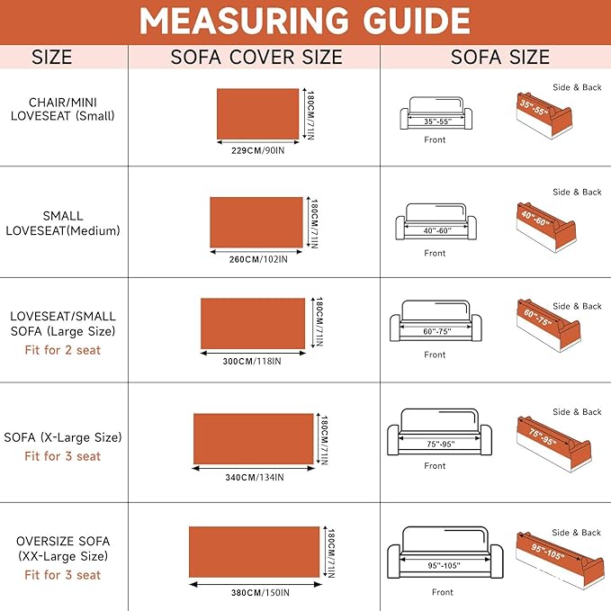 VClife Couch Cover for Sofa Washable Plush Sofa Cover Slipcover with Tassel 71''x150''- Modern Minimalism Caramel White Stripe Jacquard Couch Cover for 3 Seat Cushion Couch, Anti Pilling, Easy Care