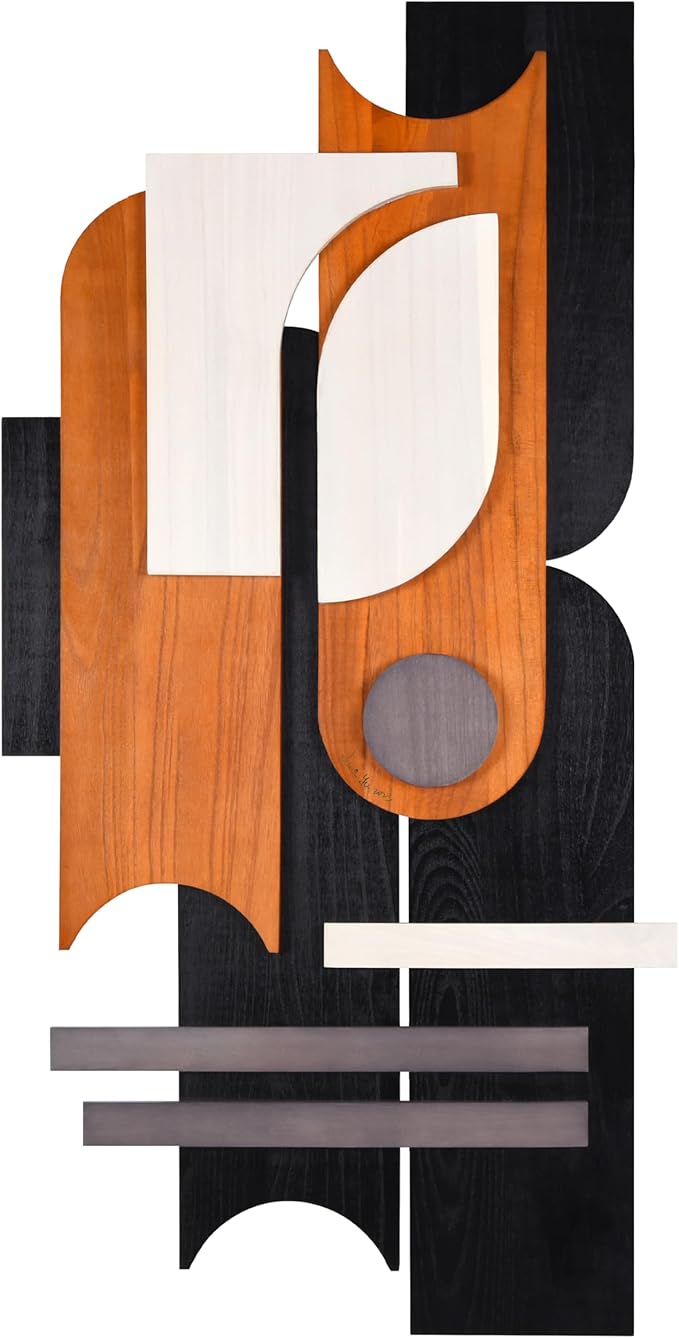 Empire Art Direct "Honeyed Dusk I Hand Made & Hand Finished Dimensional Wood Abstracts, Ready to Hang, Living Room, Bedroom & Office, 48" x 24"x 1.42"