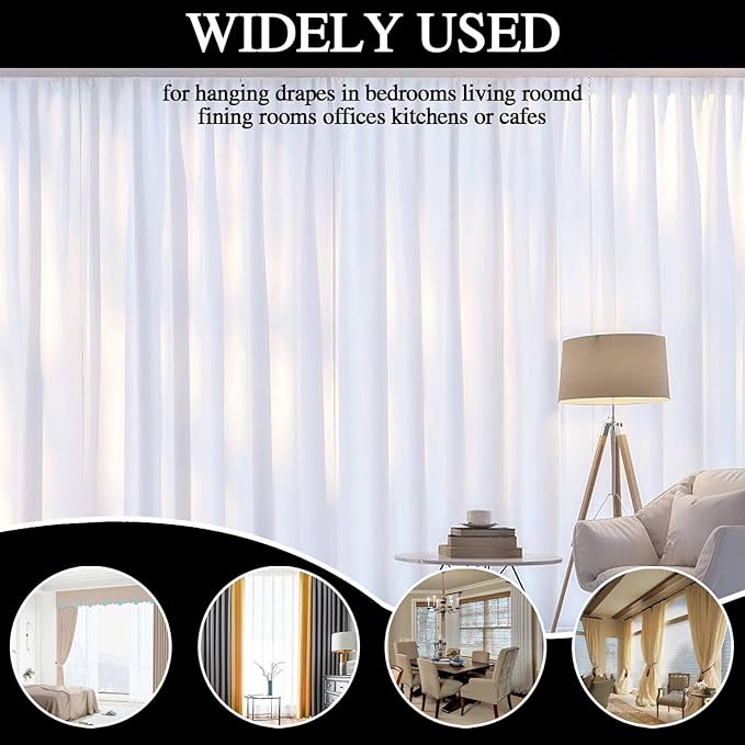 Openable Curtain Rings with Eyelet,24PCS Curtain Rings,Drapes Rings 1 in Interior Diameter,Hinge Snap-Joint Design, Fits Curtain Rods Up to 6/8 in Inches White TXZWJZ
